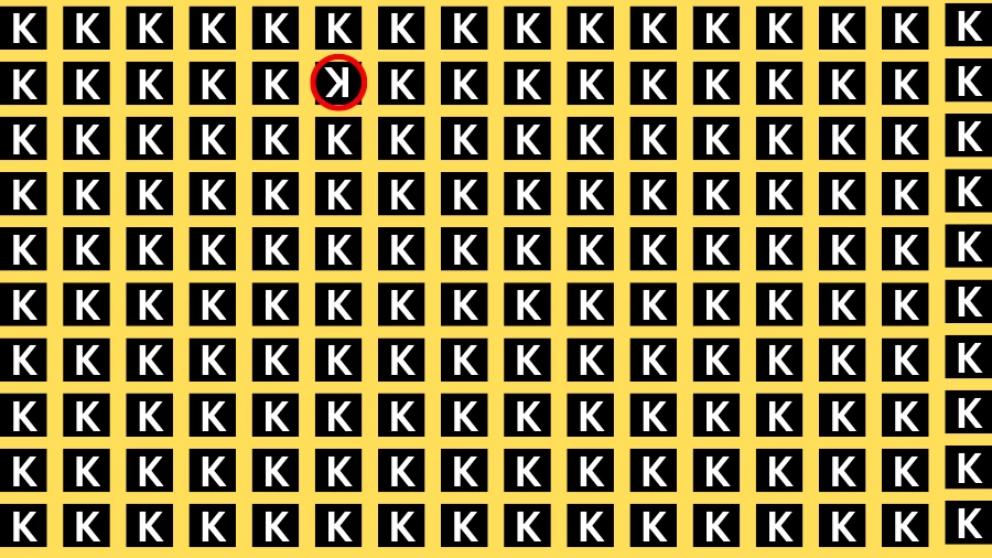 Observation Brain Challenge: If you have Hawk Eyes Find the Inverted K in 15 Secs